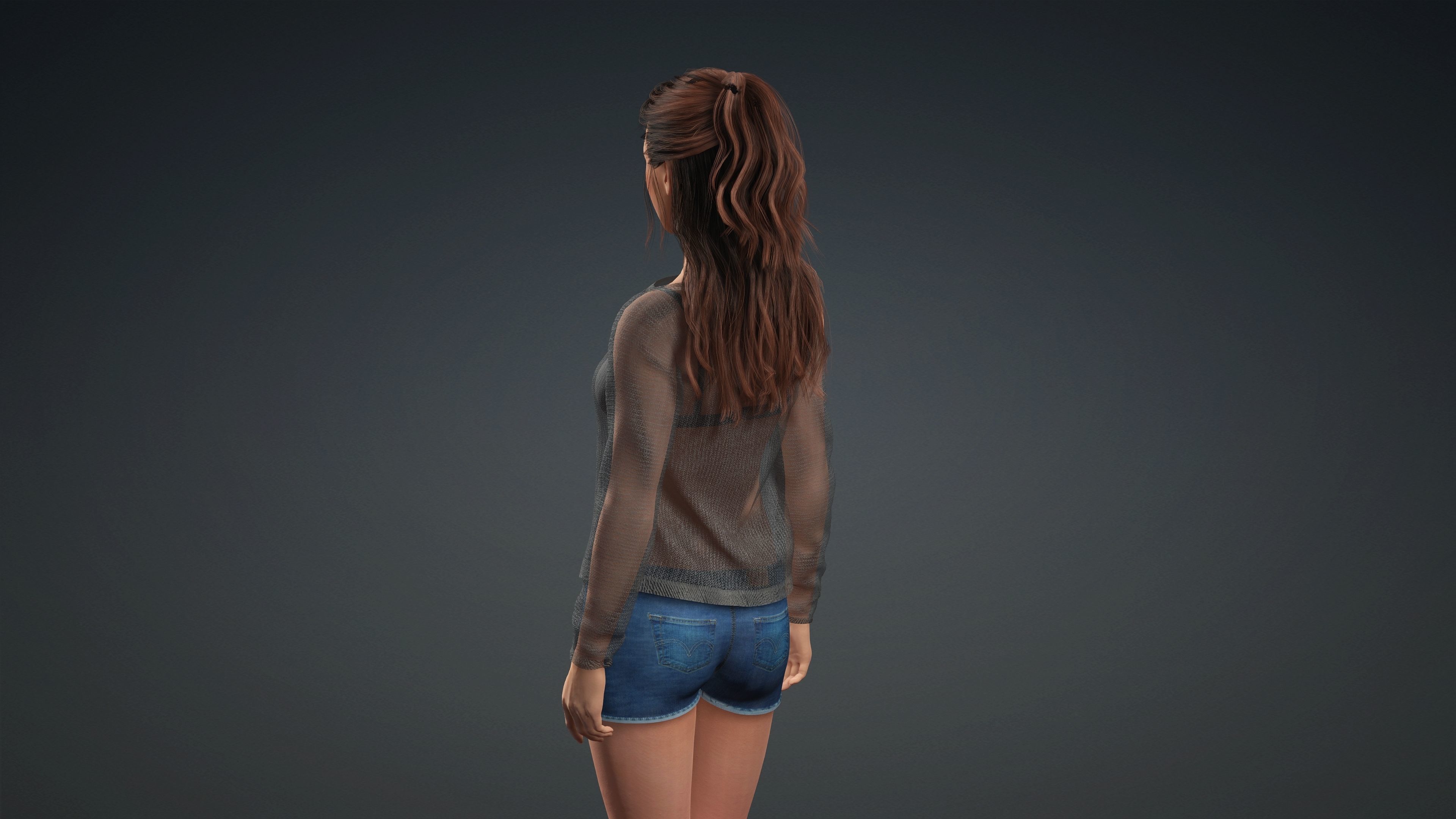 Sexy Character - Fully Rigged 3D model Low-poly 3D model_6