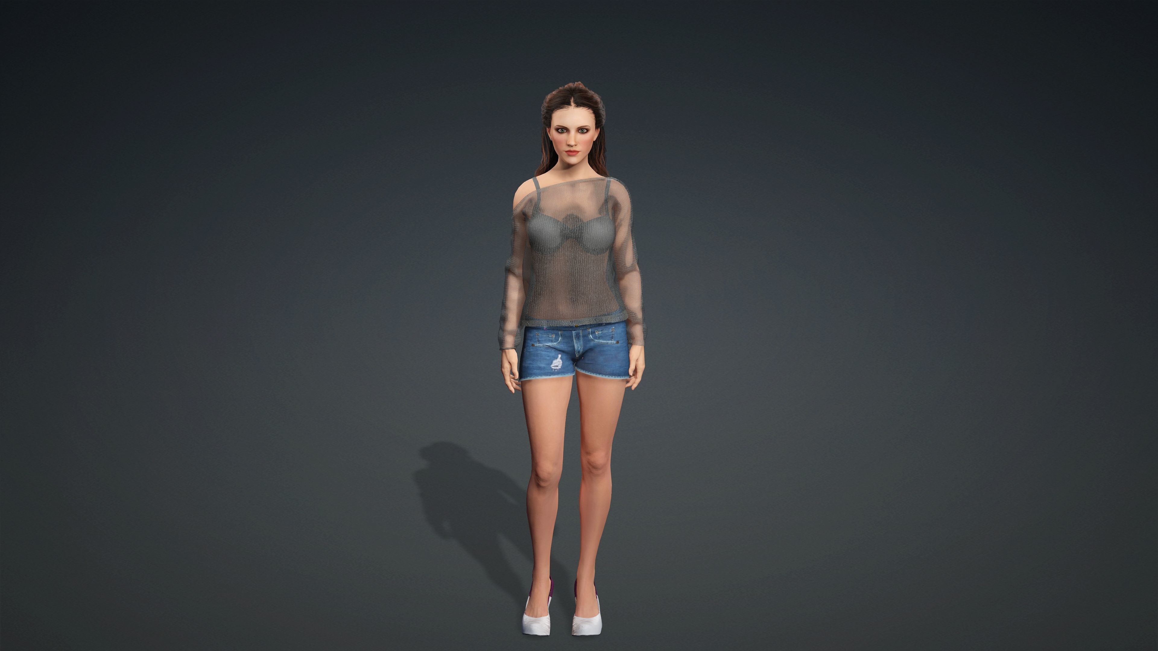 Sexy Character - Fully Rigged 3D model Low-poly 3D model_3