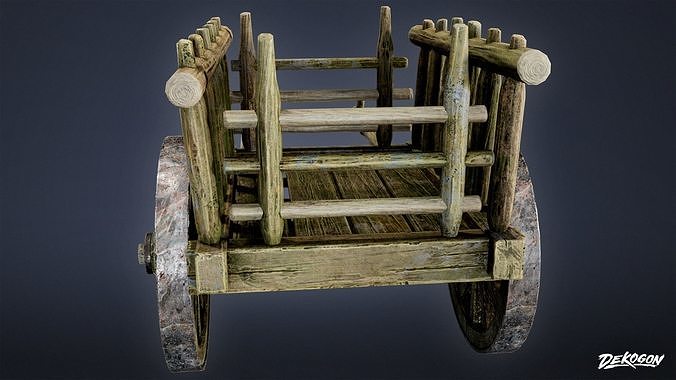 MEDIEVAL - Wagon 02 - LOW POLY Low-poly 3D model 4
