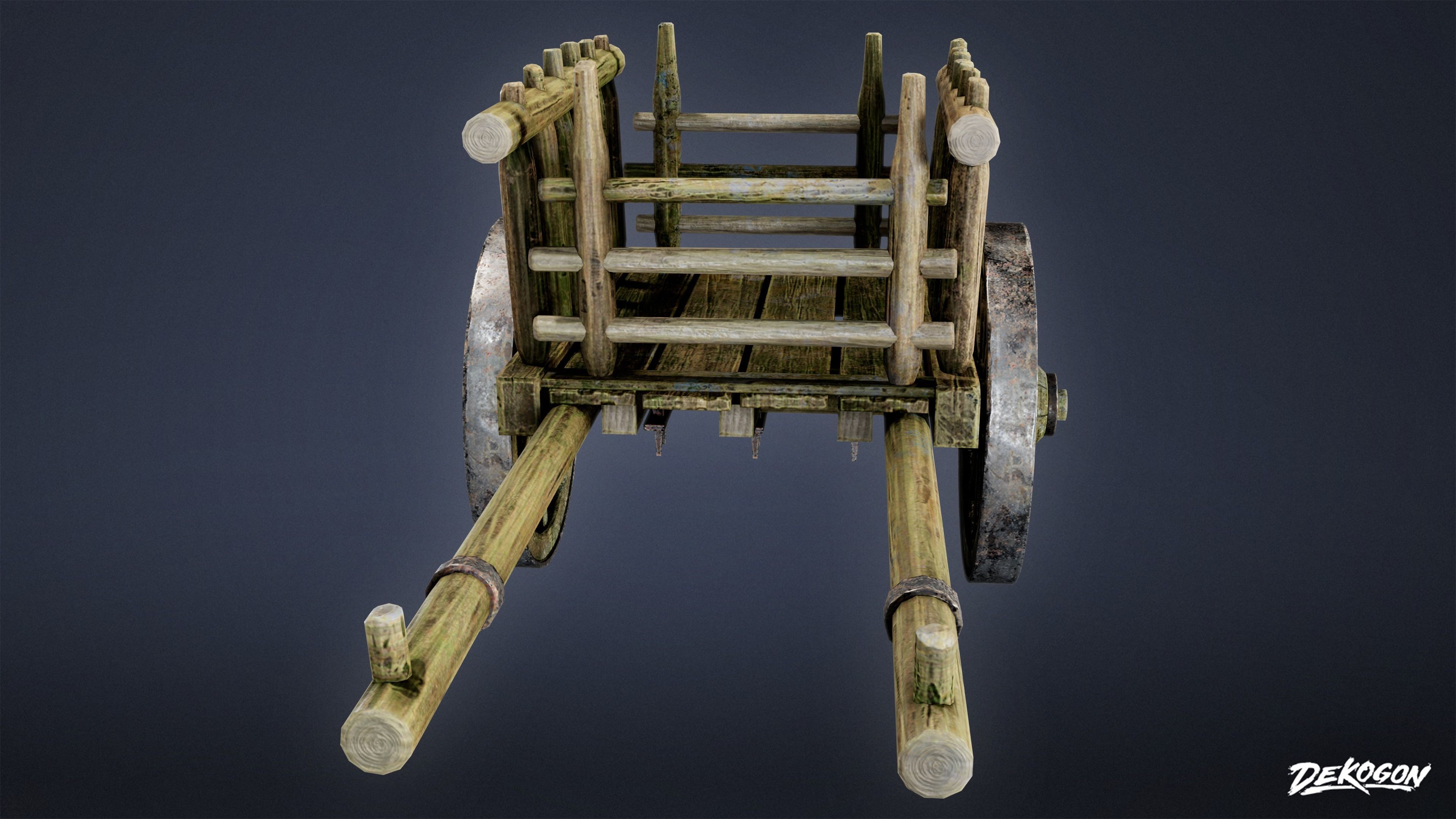 MEDIEVAL - Wagon 02 - LOW POLY Low-poly 3D model_1