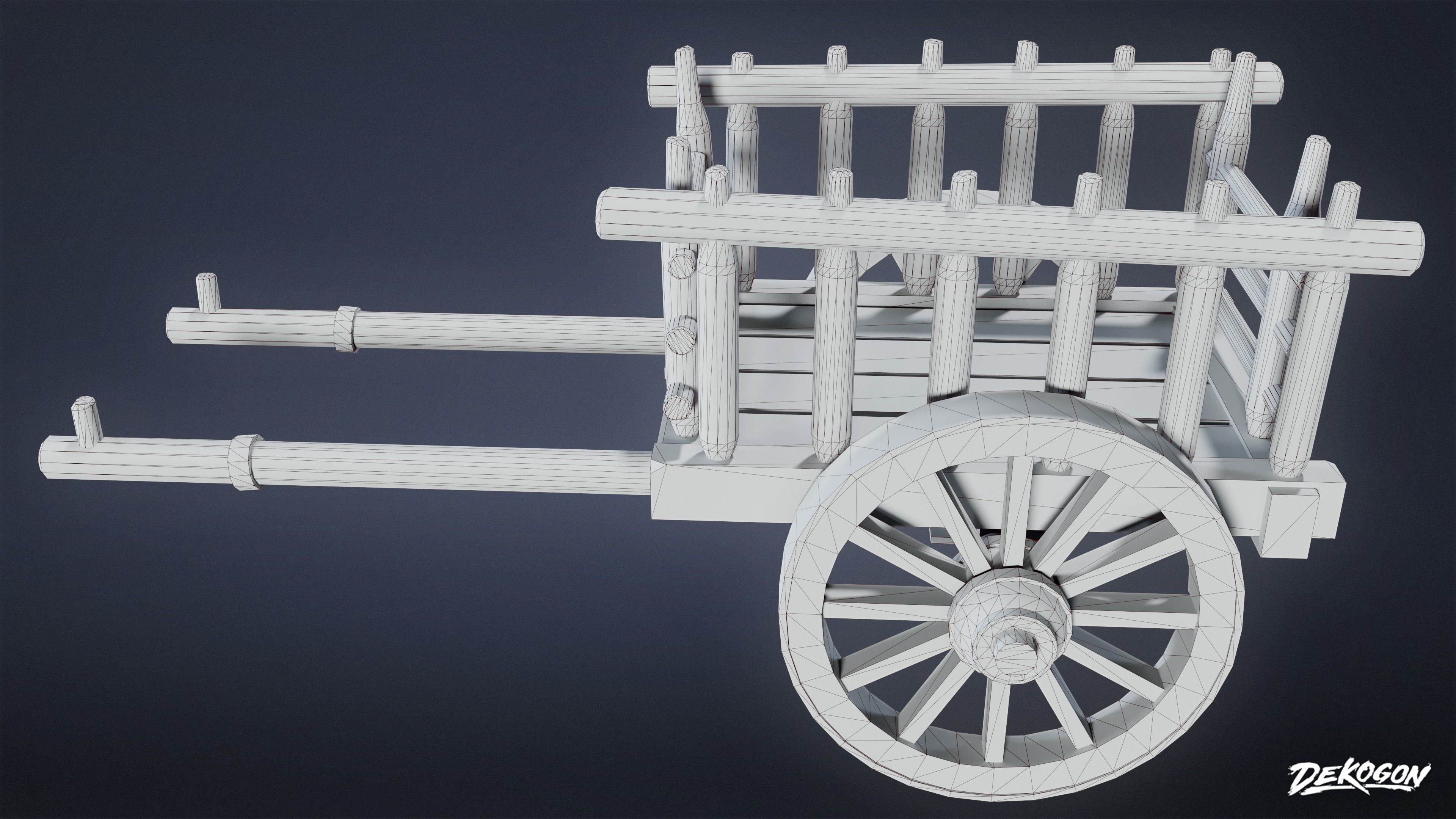 MEDIEVAL - Wagon 02 - LOW POLY Low-poly 3D model_8