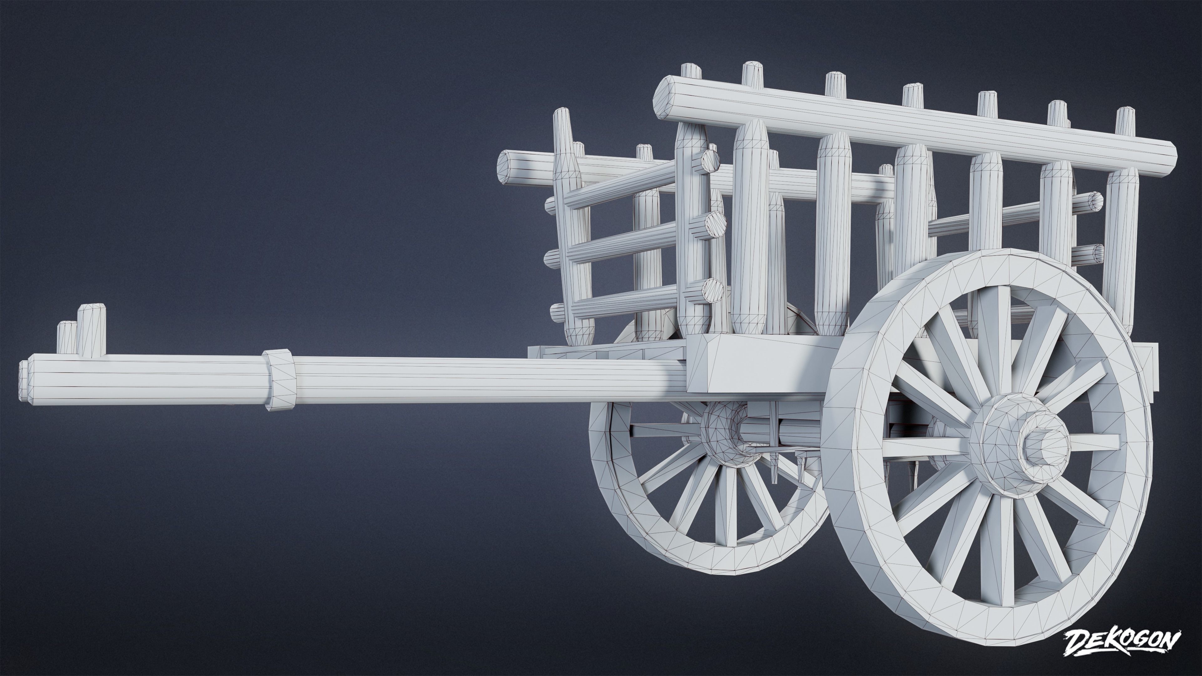 MEDIEVAL - Wagon 02 - LOW POLY Low-poly 3D model_7