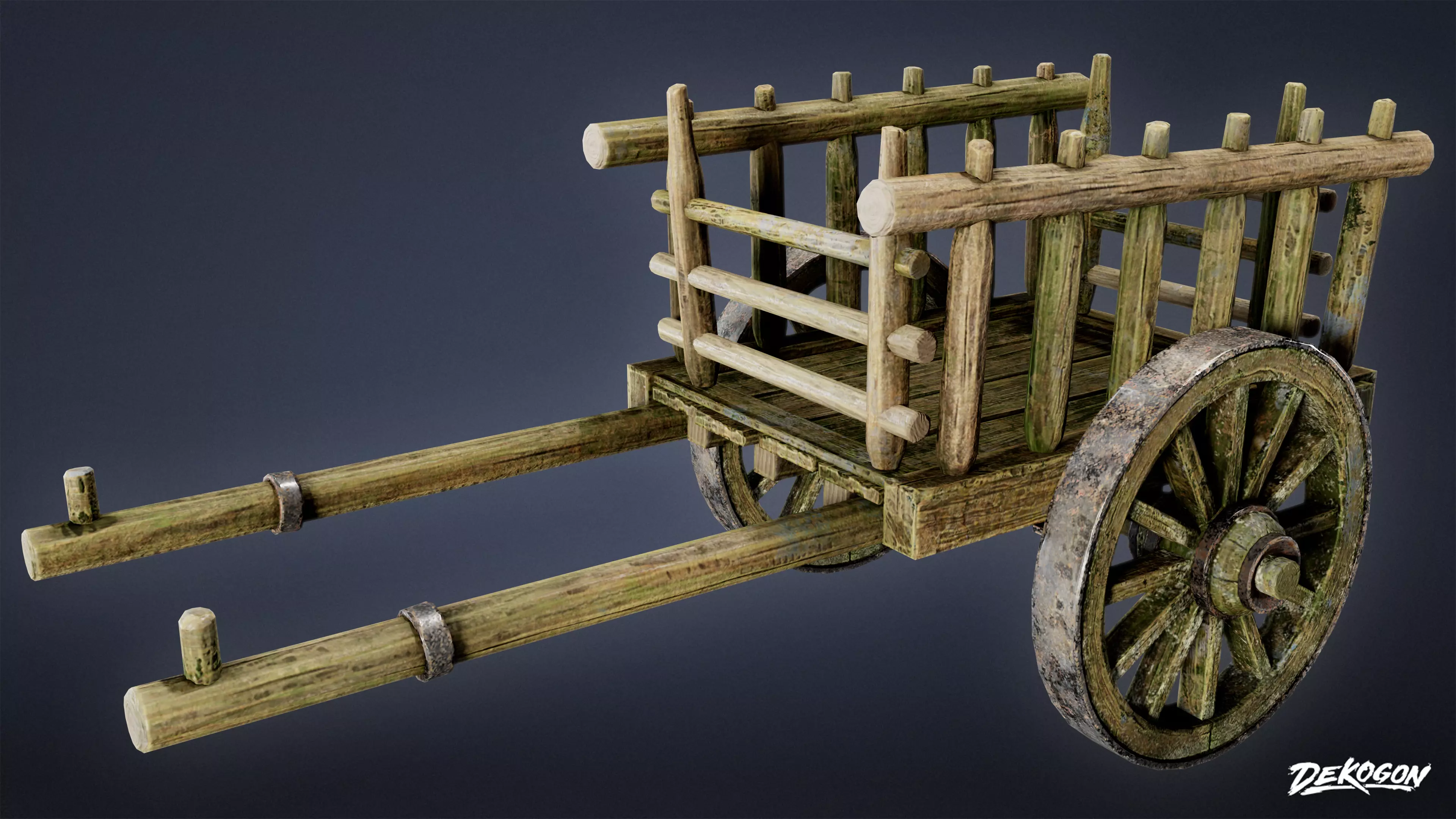 MEDIEVAL - Wagon 02 - LOW POLY Low-poly 3D model_0