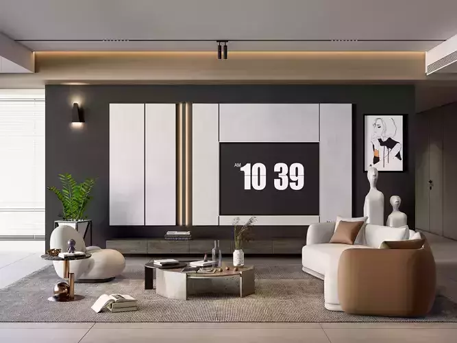TV wall 23 3D model