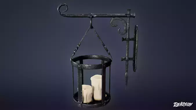 MEDIEVAL - Wall Candle Lantern 01 - LOW POLY
