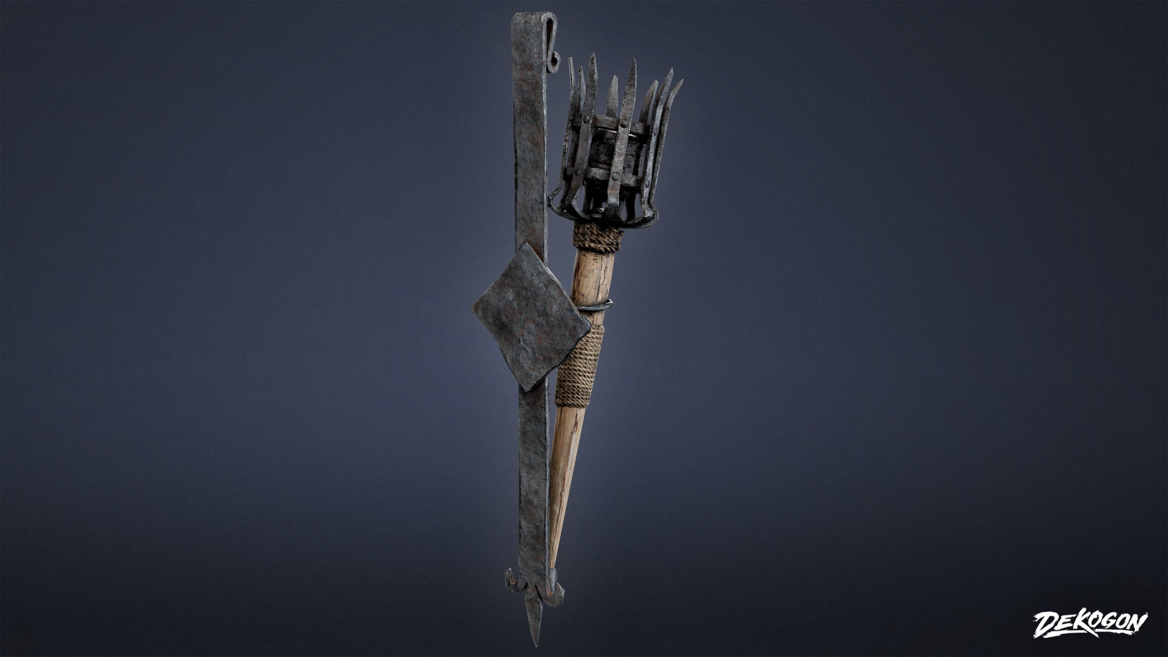 MEDIEVAL - Wall Torch 01 - LOW POLY Low-poly 3D model_1