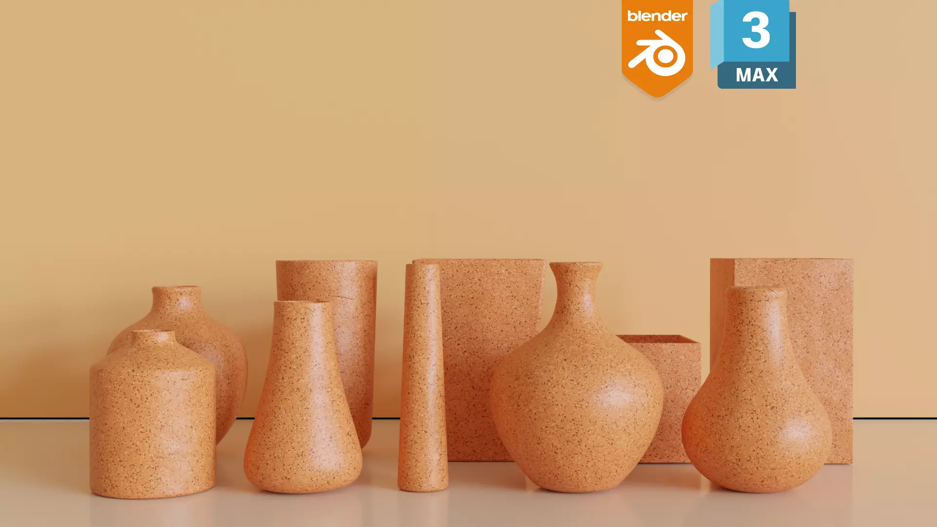 Clay Vases Collection 3D model