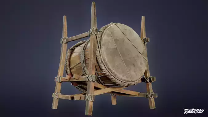 MEDIEVAL - War Drum 01 - LOW POLY