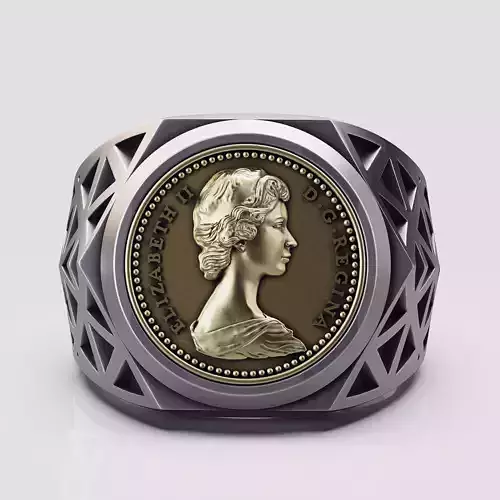 Elizabeth II Canadian  Gold Coin jewelry printable ring