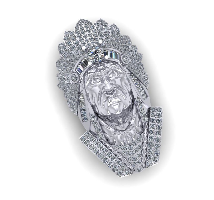 Native Pendants Full Diamond 02 3D print model_4