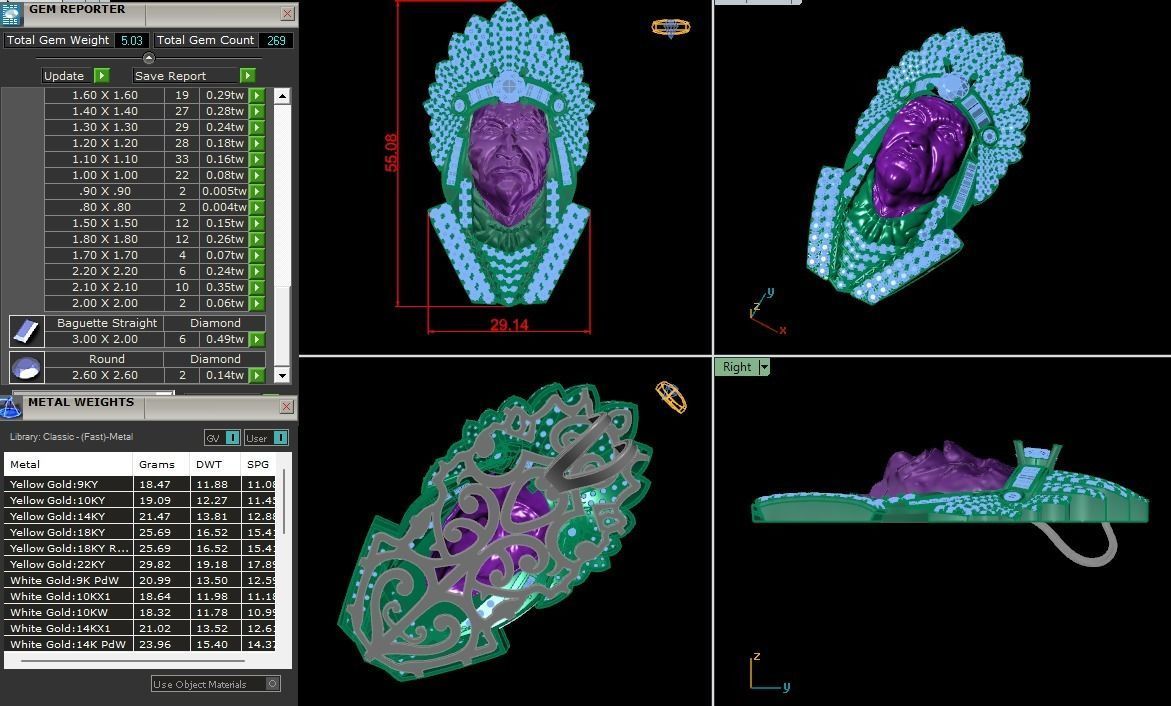 Native Pendants Full Diamond 02 3D print model_2