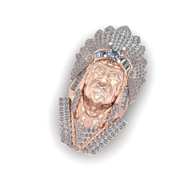 Native Pendants Full Diamond 02 3D print model_6