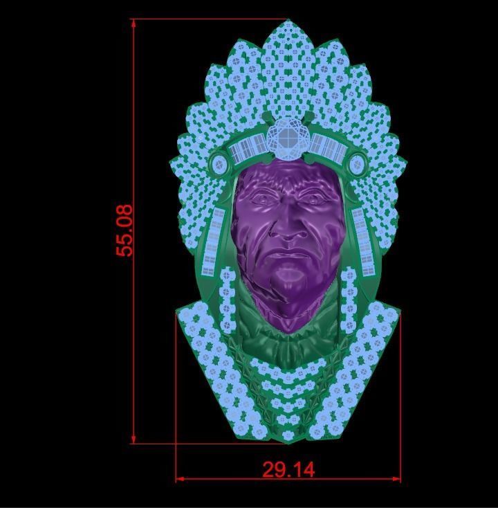 Native Pendants Full Diamond 02 3D print model_3