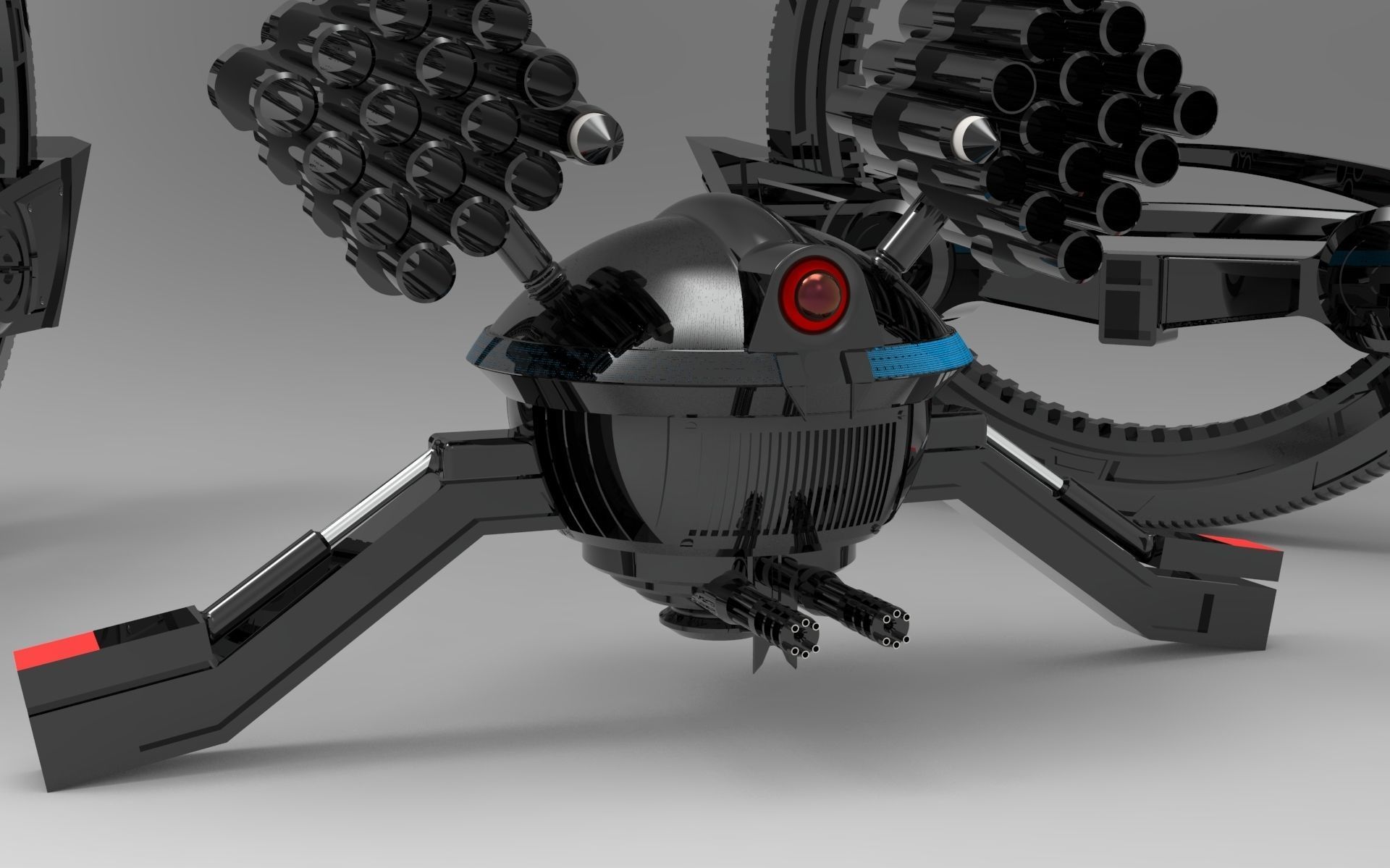 Hailfire class droid tank 3D print model_3