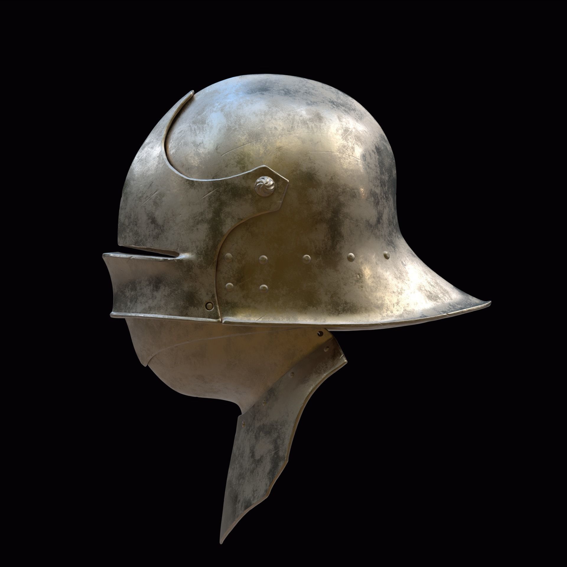 Sallet Helmet v2 3D print model_2