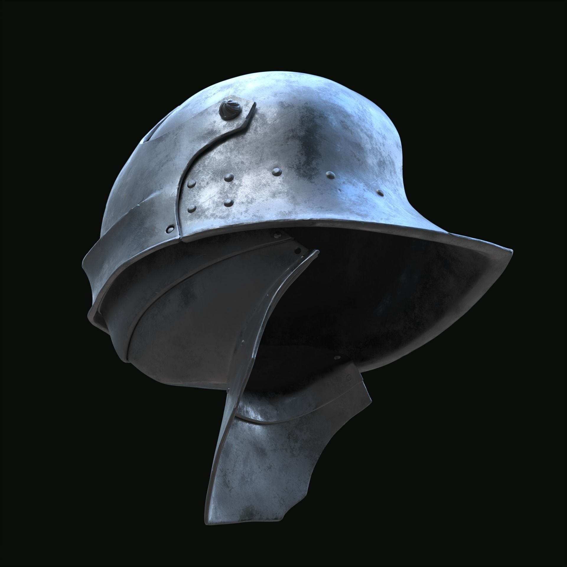 Sallet Helmet v2 3D print model_1