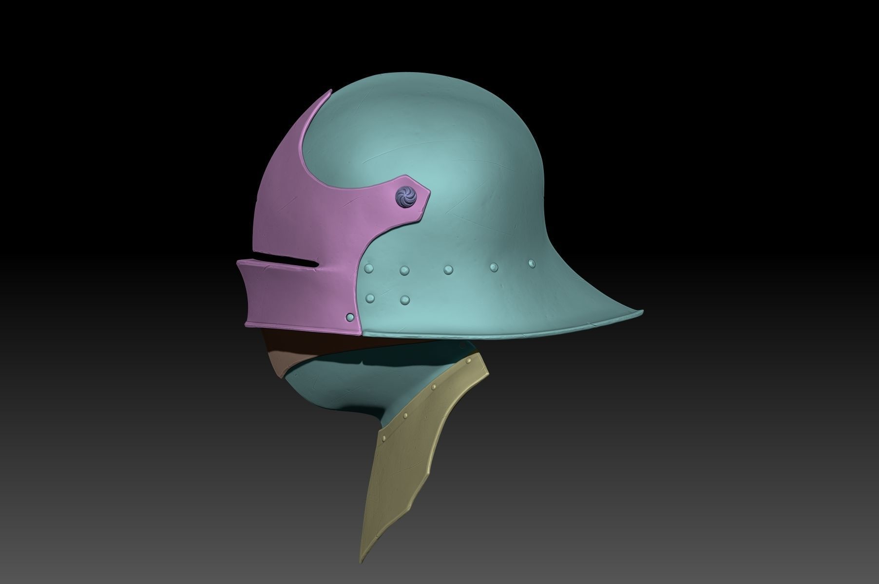 Sallet Helmet v2 3D print model_4