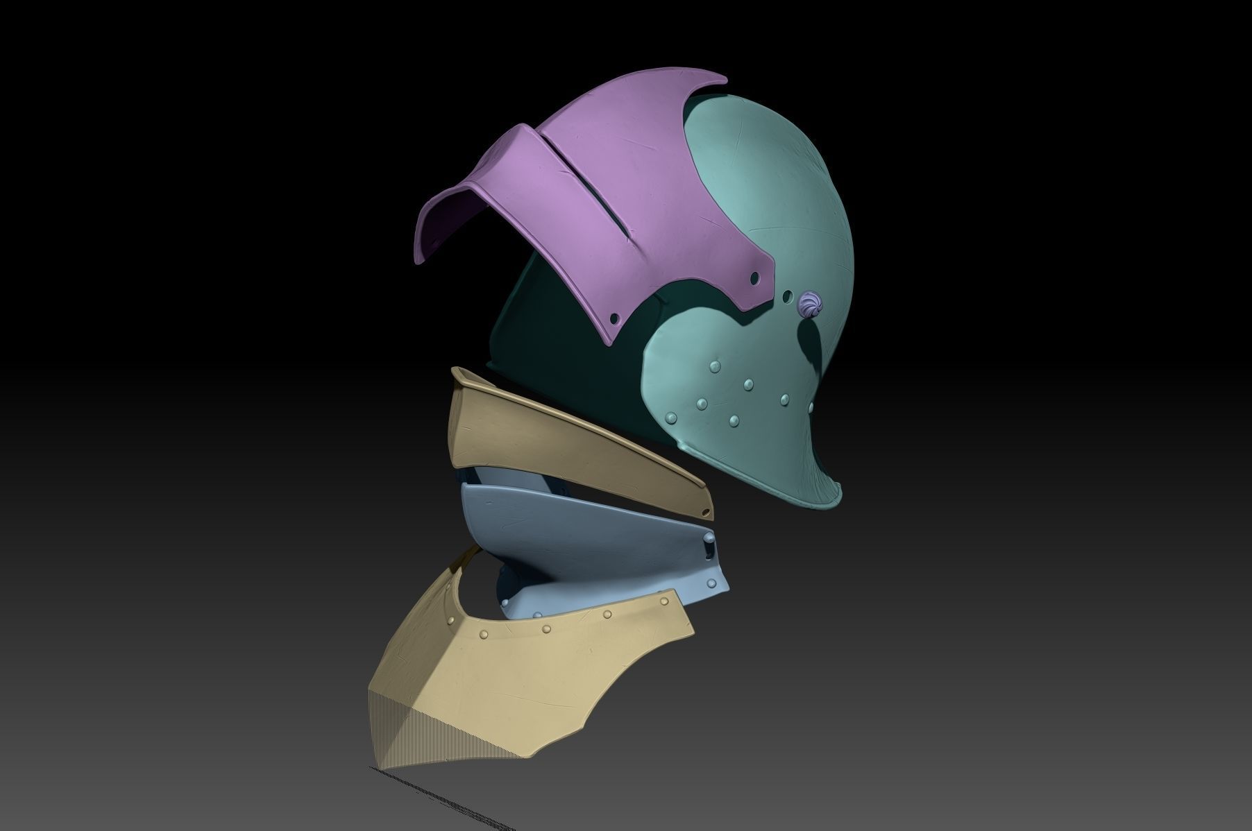Sallet Helmet v2 3D print model_8