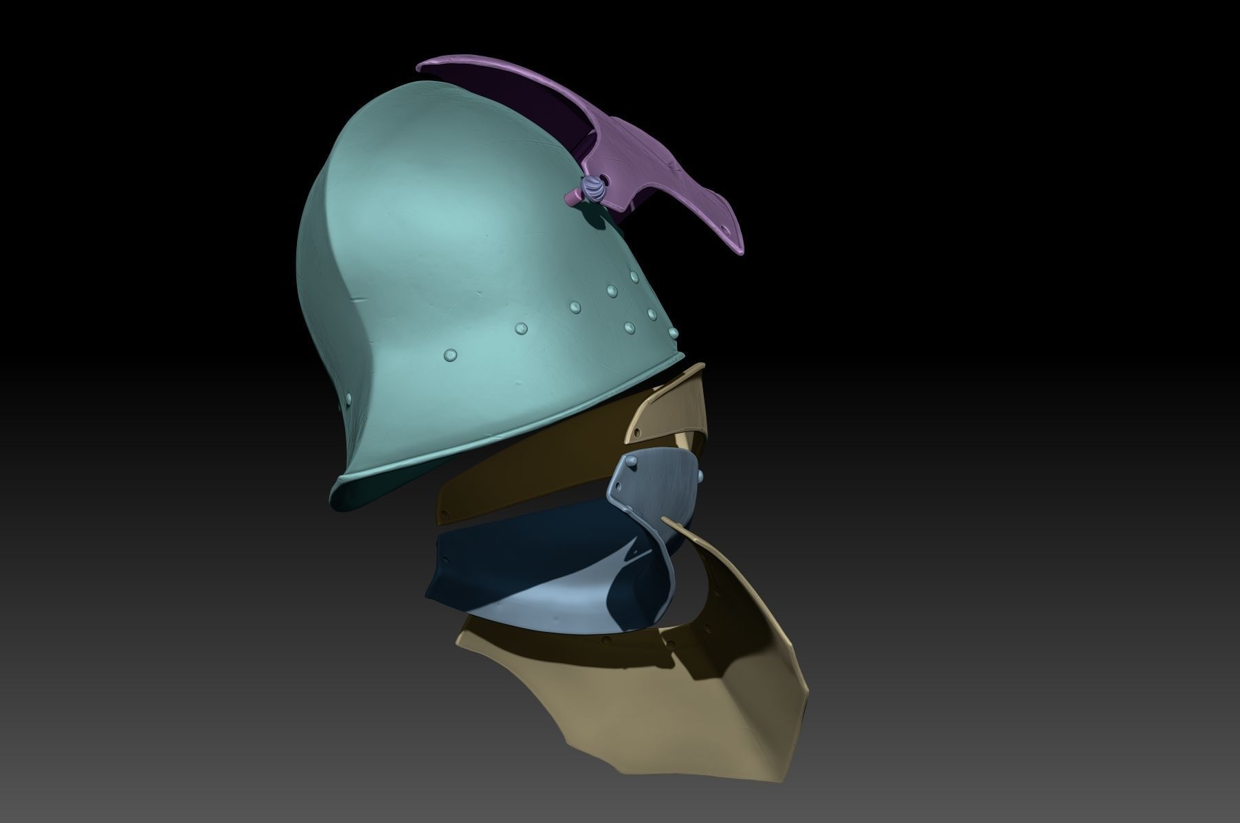 Sallet Helmet v2 3D print model_10