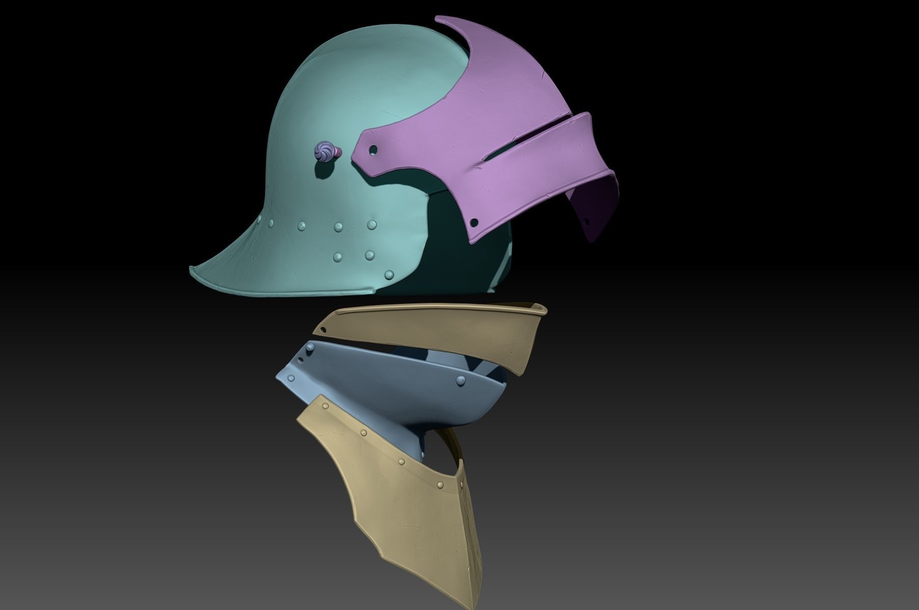 Sallet Helmet v2 3D print model_9