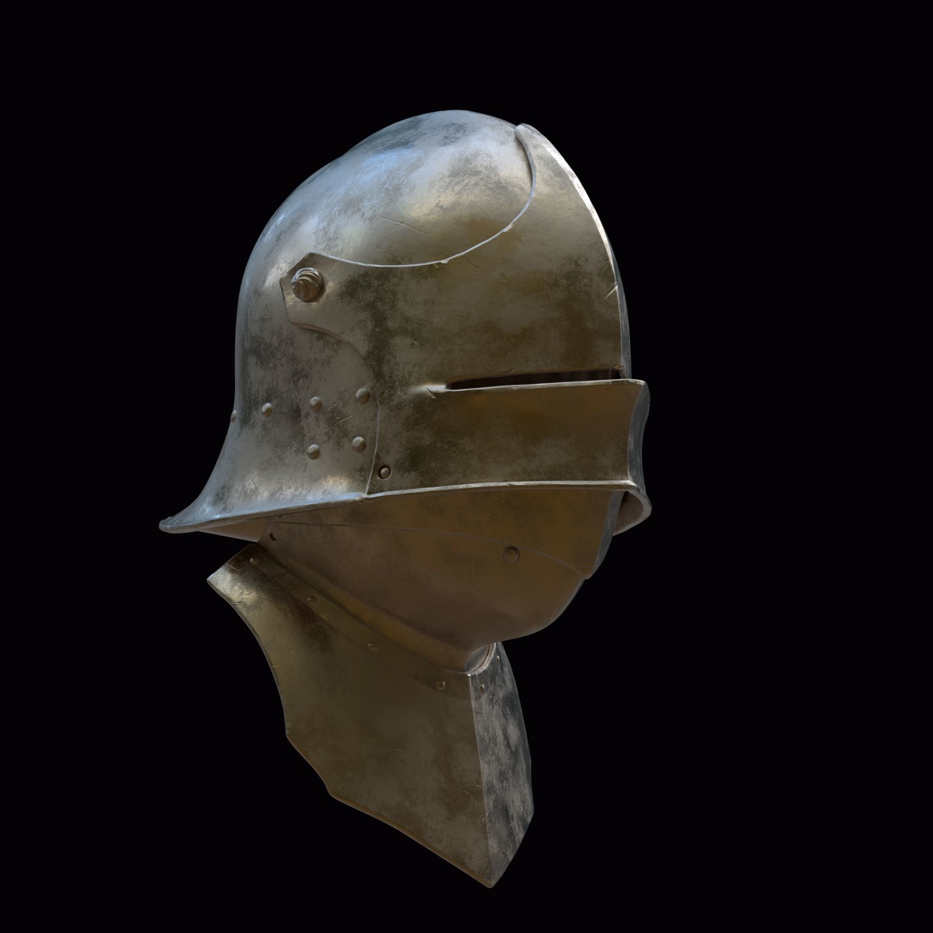 Sallet Helmet v2 3D print model_3