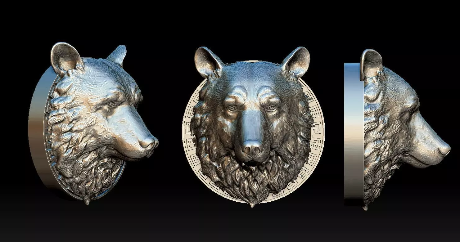 Bear Head Pendant 3D Print Model Free 3D print model