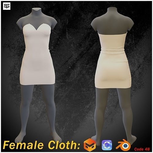 Female clothing marvelous designer - code 48 plus Bonus files 3D model