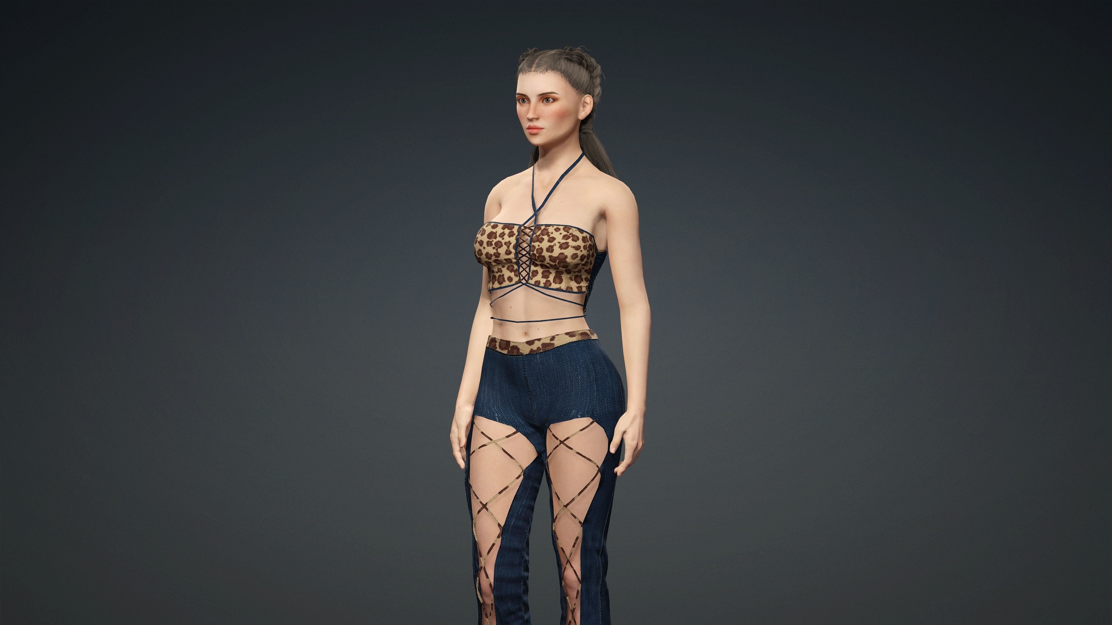 Sexy Character - Fully Rigged 3D model Low-poly 3D model_5