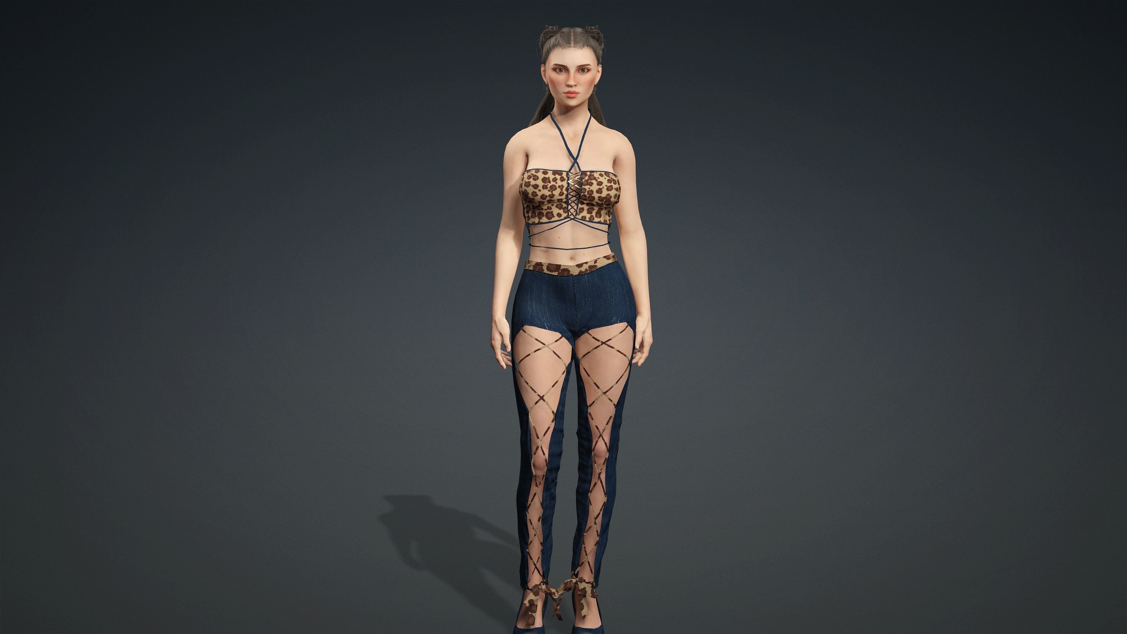 Sexy Character - Fully Rigged 3D model Low-poly 3D model_3
