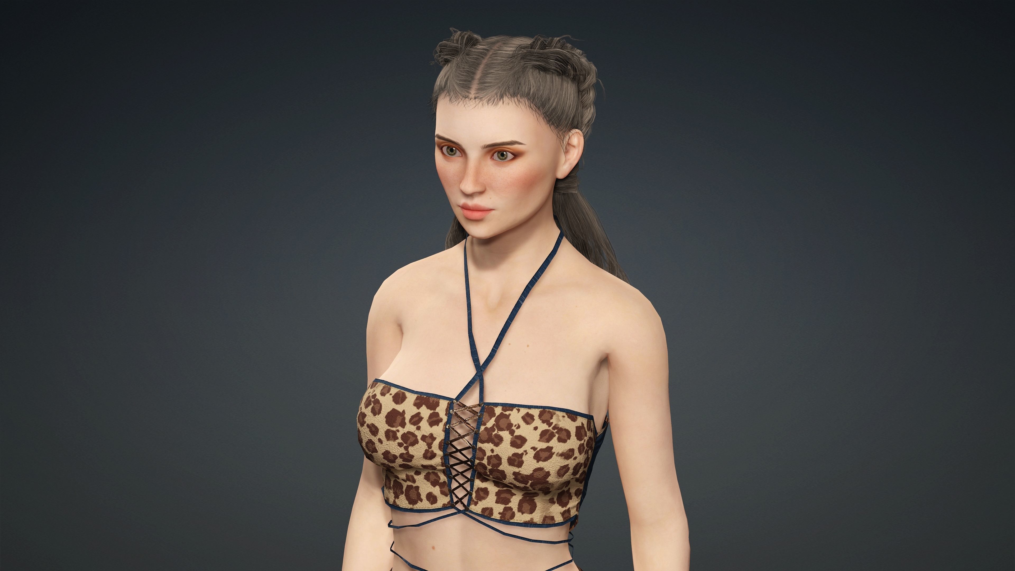 Sexy Character - Fully Rigged 3D model Low-poly 3D model_4