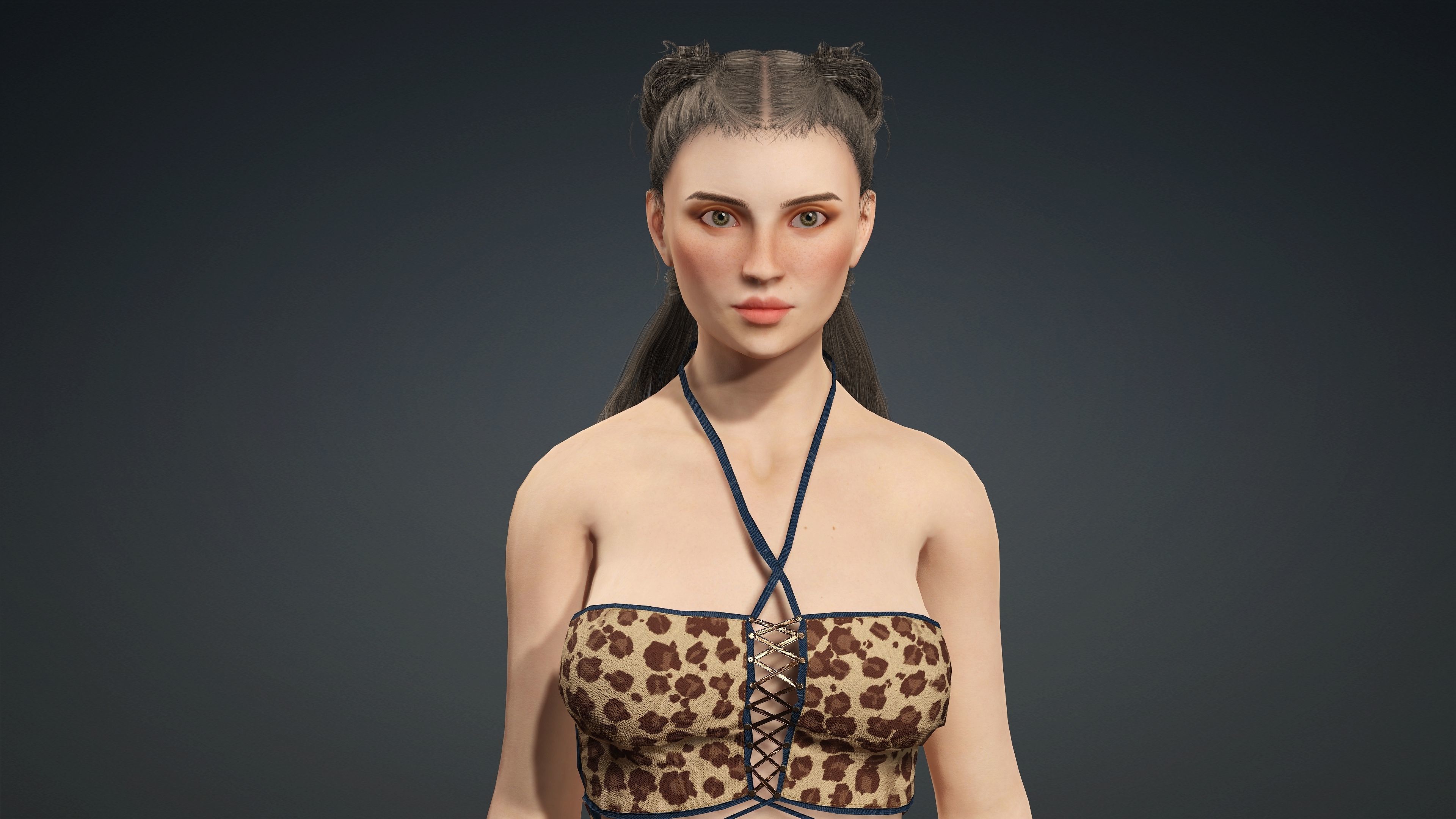 Sexy Character - Fully Rigged 3D model Low-poly 3D model_1