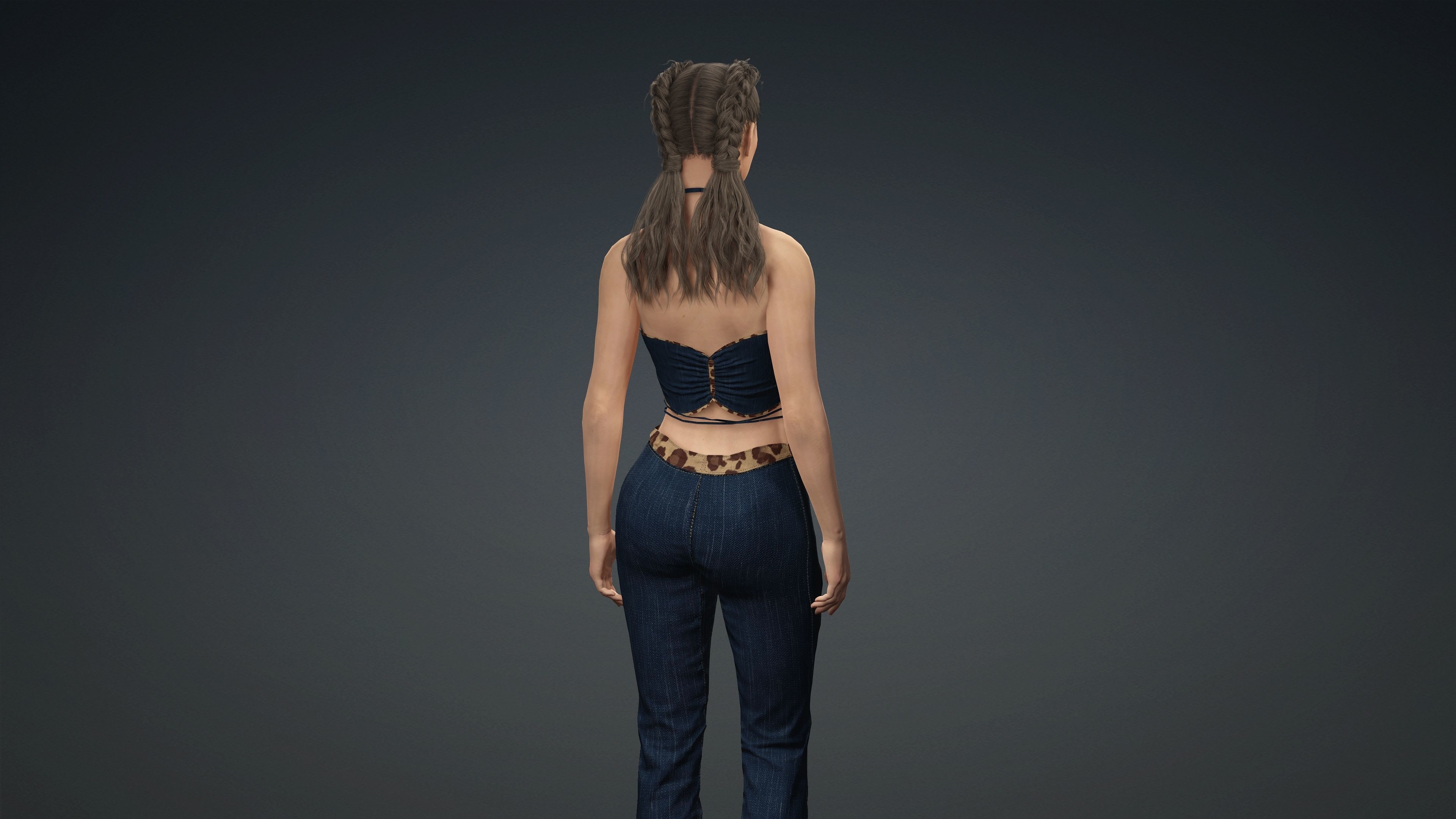 Sexy Character - Fully Rigged 3D model Low-poly 3D model_6