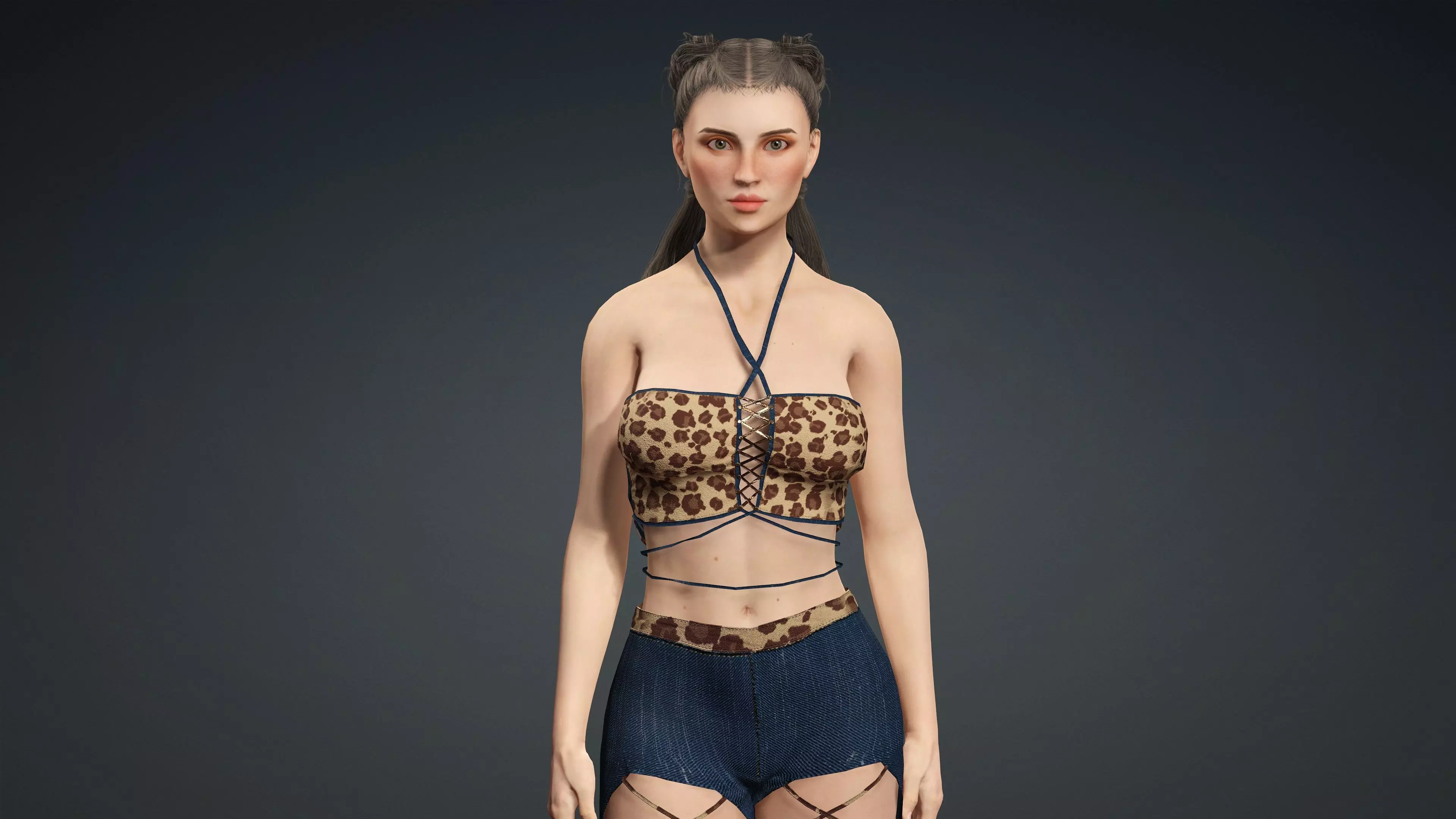 Sexy Character - Fully Rigged 3D model Low-poly 3D model_0