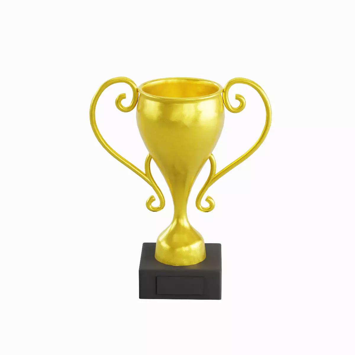 Gold Trophy Cup 03 Low-poly 3D model_0
