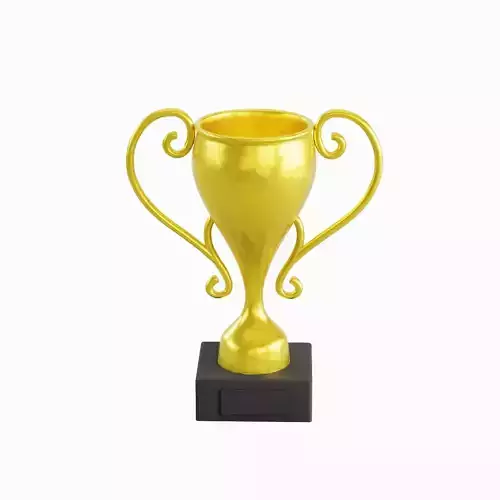 Gold Trophy Cup 03 Low-poly 3D model
