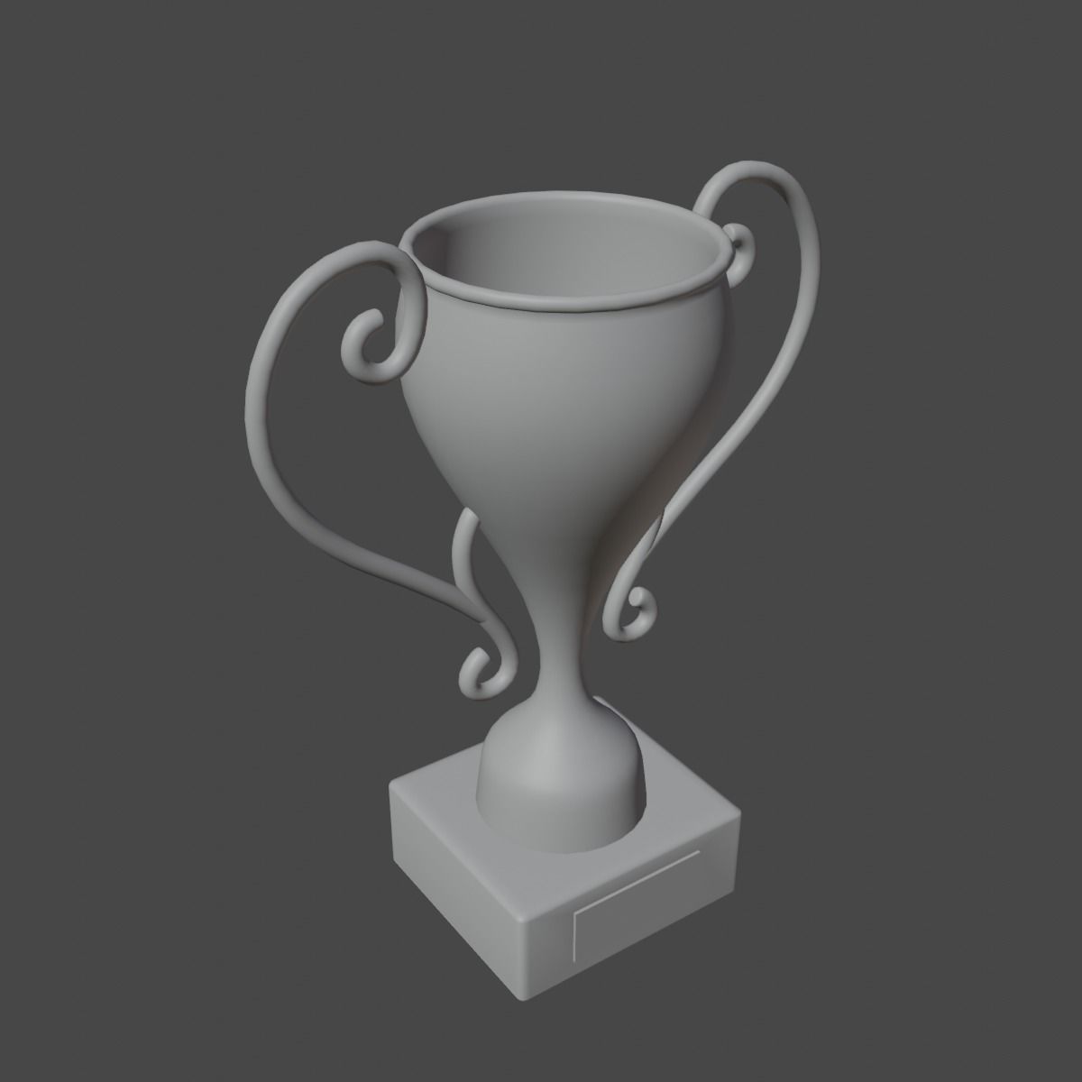Gold Trophy Cup 03 Low-poly 3D model_11