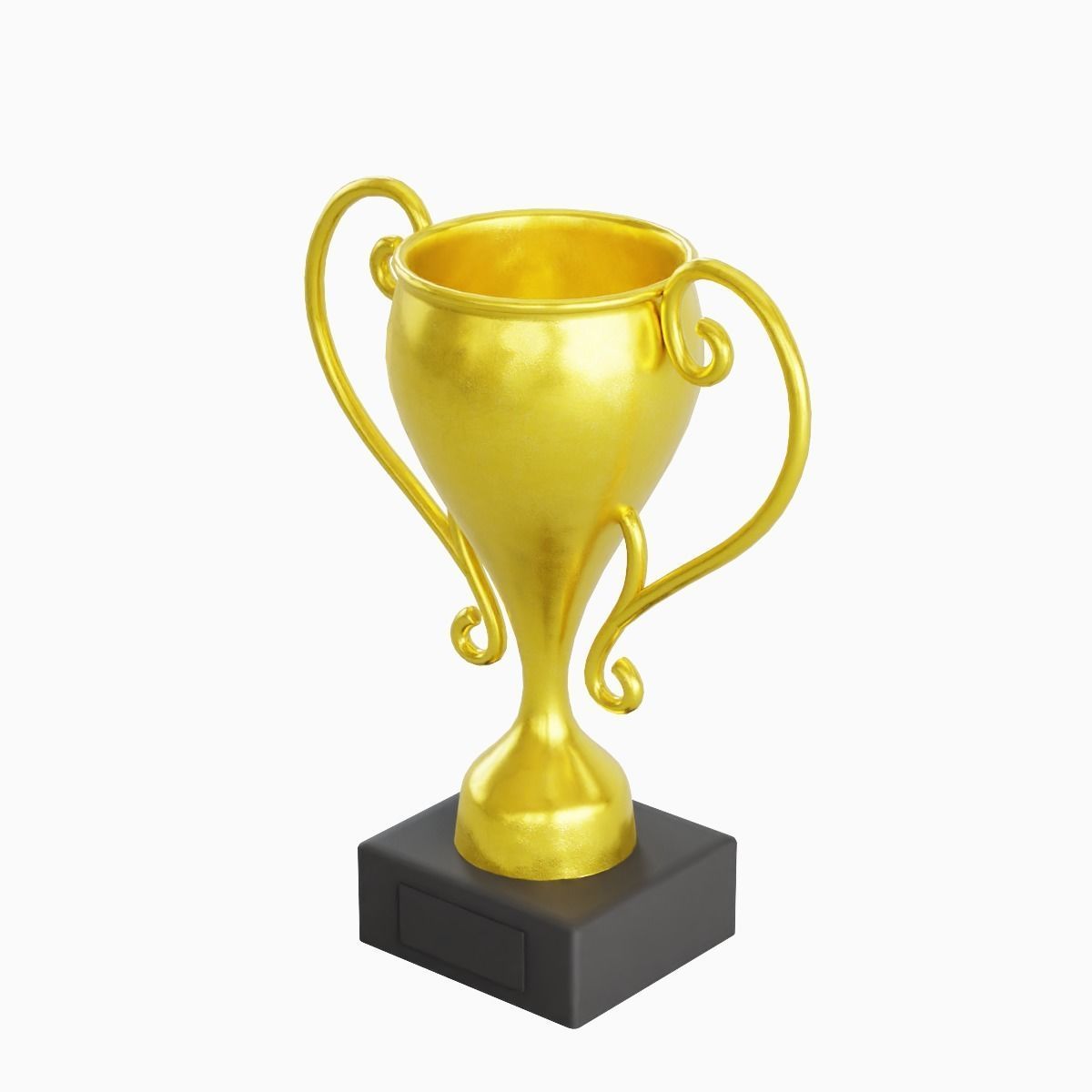 Gold Trophy Cup 03 Low-poly 3D model_6