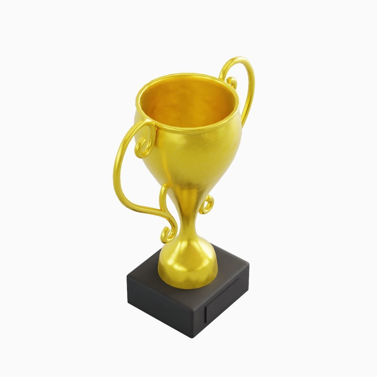 Gold Trophy Cup 03 Low-poly 3D model_7