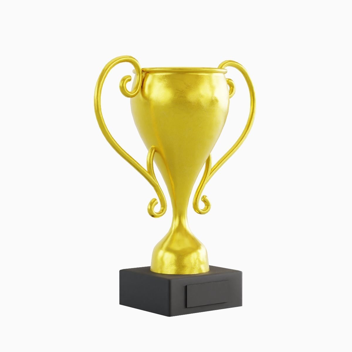 Gold Trophy Cup 03 Low-poly 3D model_2