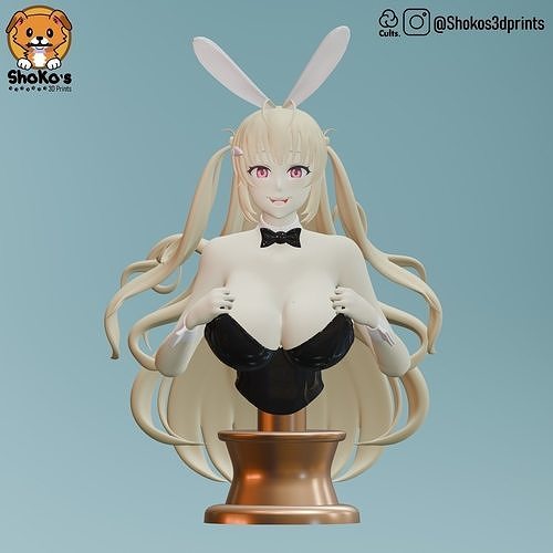 Soda Twinkling Bunny Bust Nikke 3D print model