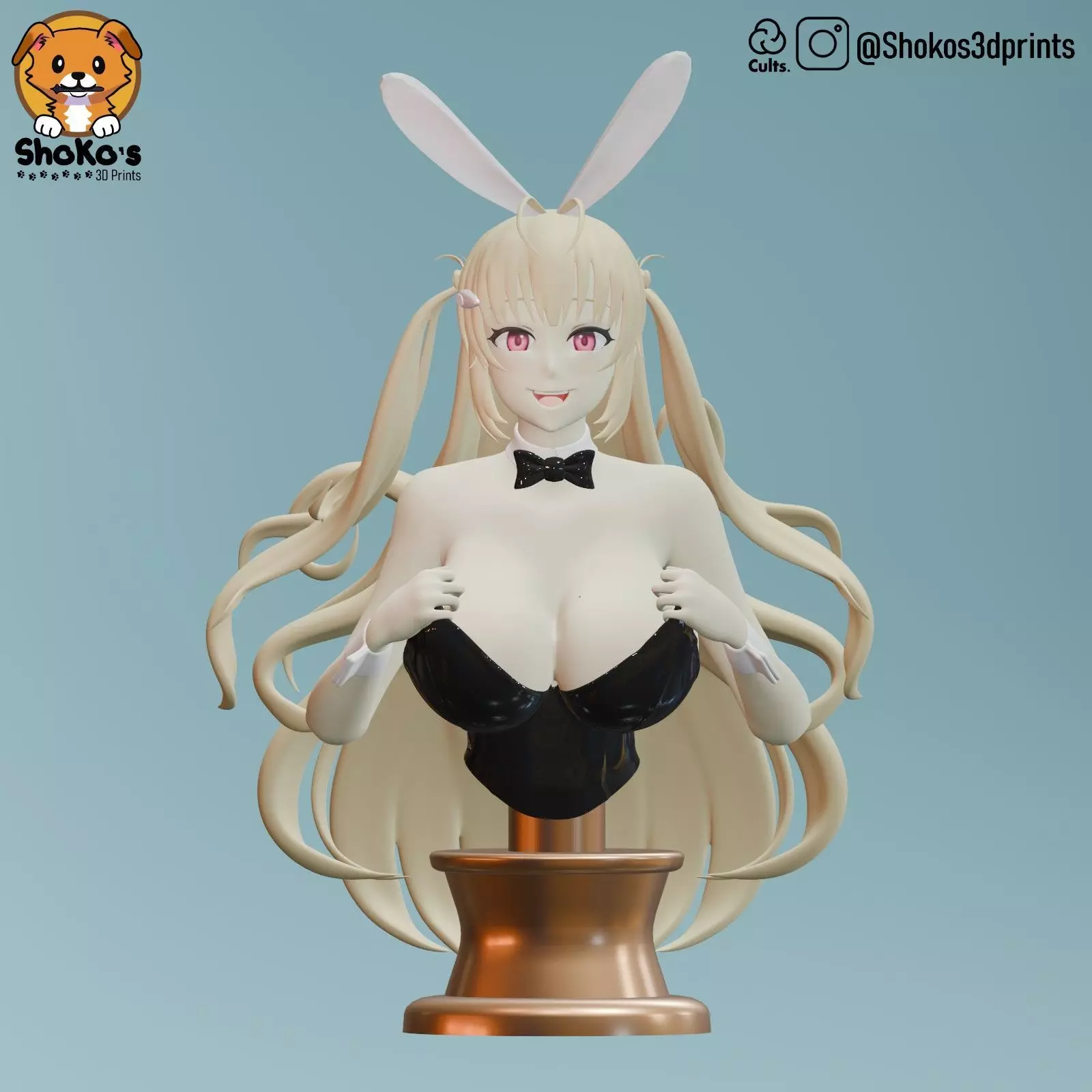 Soda Twinkling Bunny Bust Nikke 3D print model_0