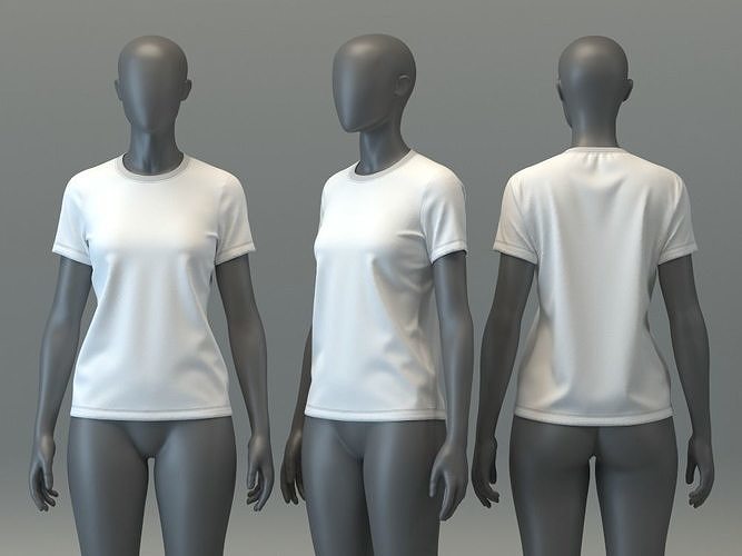 Basic Round Neck T-Shirt 3D model