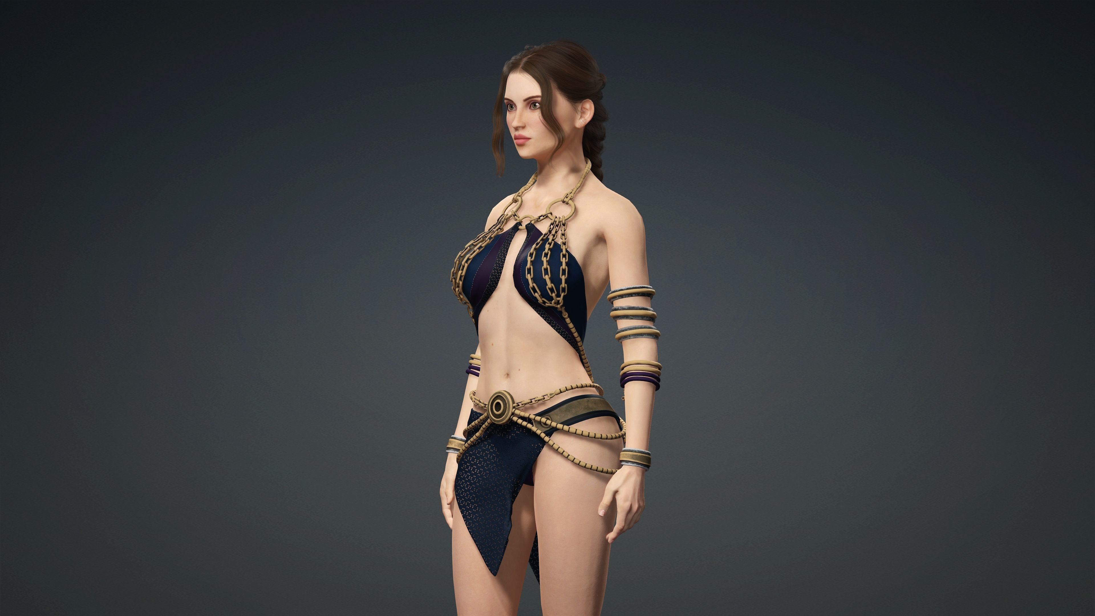 Sexy Character - Fully Rigged 3D model Low-poly 3D model_5