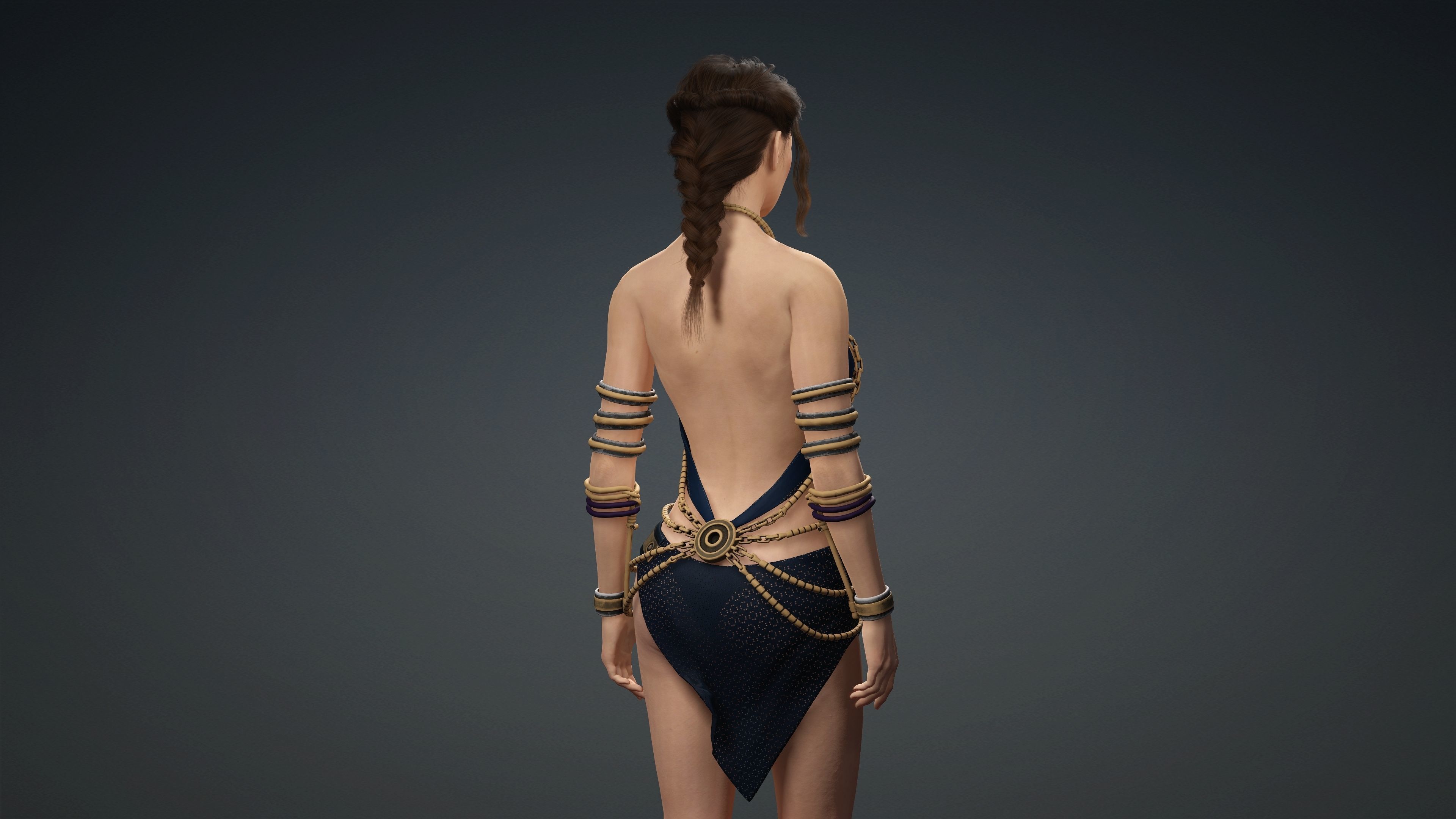 Sexy Character - Fully Rigged 3D model Low-poly 3D model_6