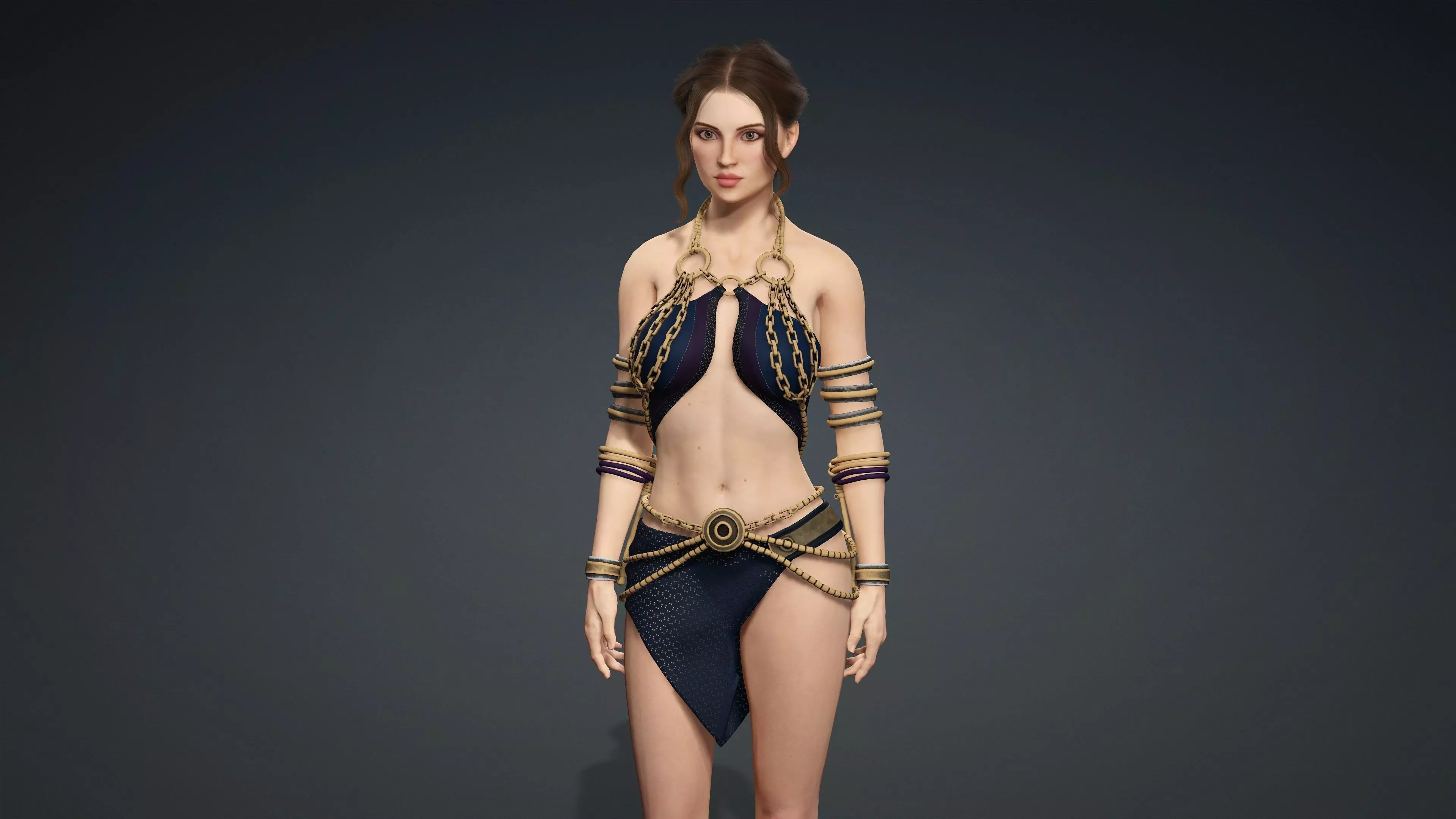 Sexy Character - Fully Rigged 3D model Low-poly 3D model_0