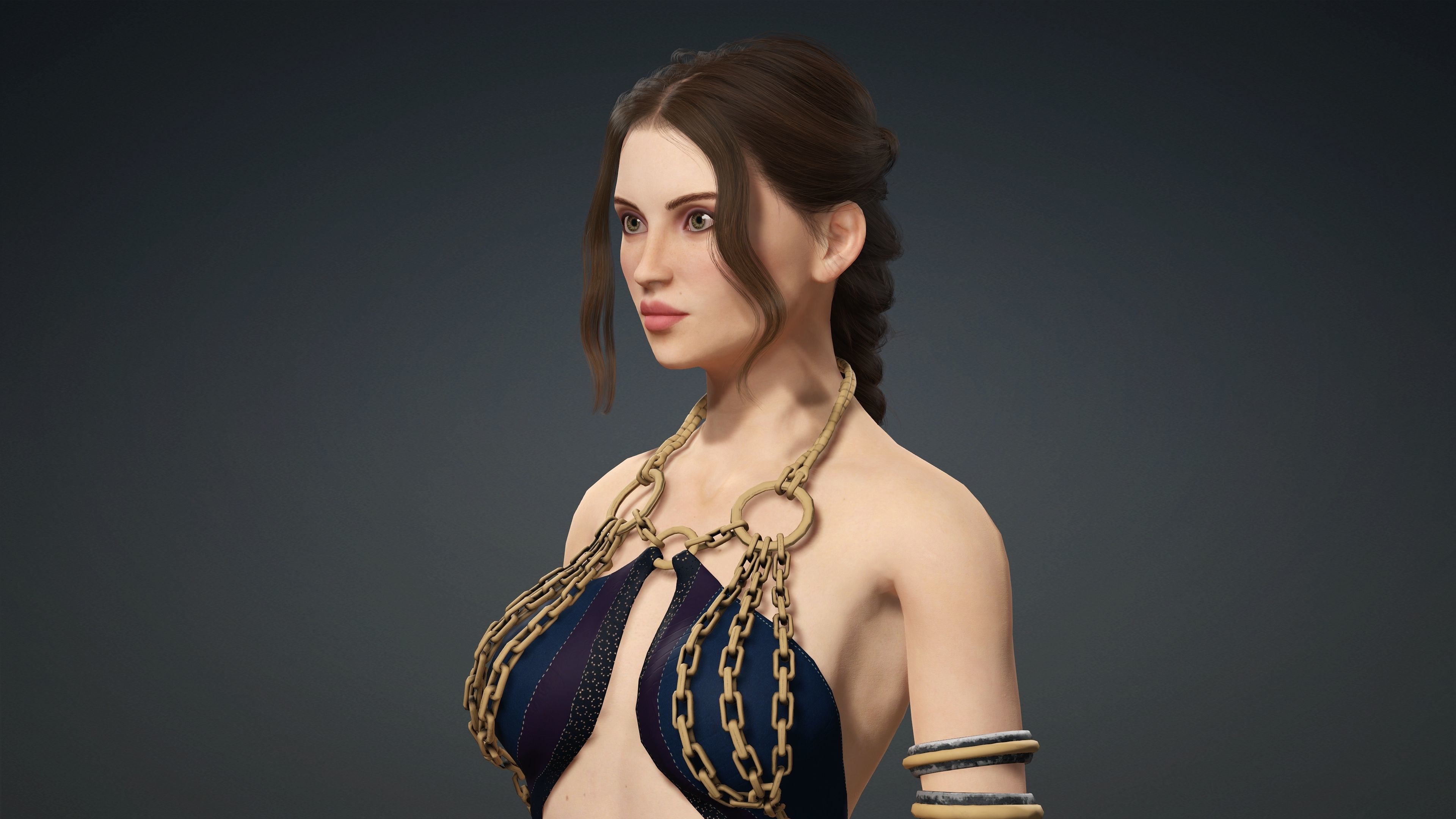 Sexy Character - Fully Rigged 3D model Low-poly 3D model_4