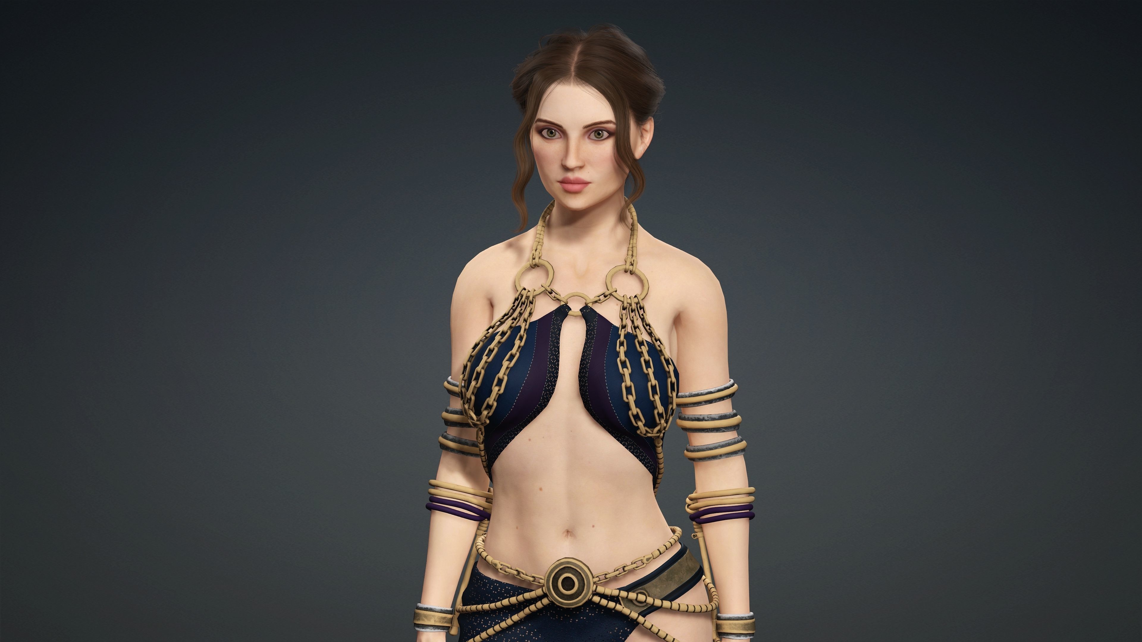 Sexy Character - Fully Rigged 3D model Low-poly 3D model_1