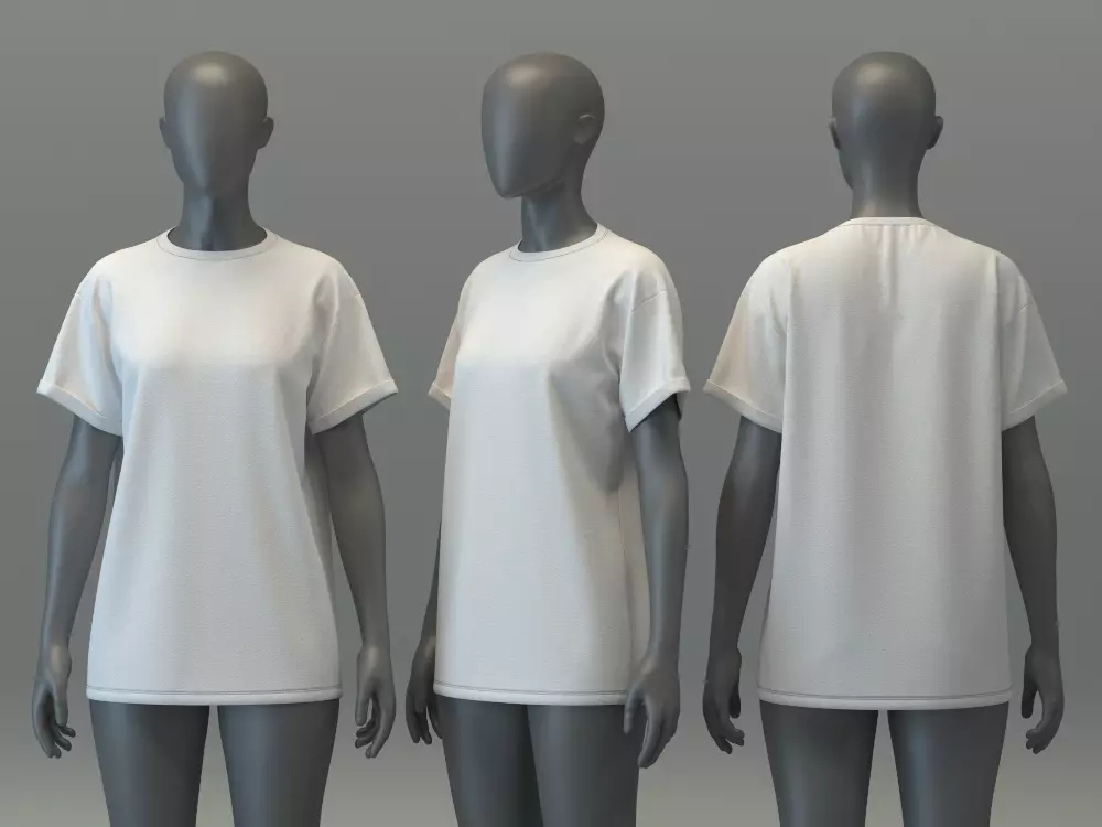  Oversized Tee 3D model_0