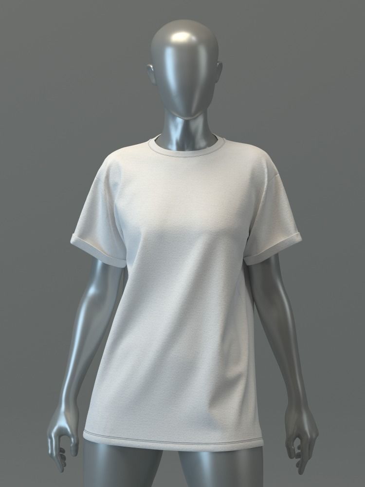  Oversized Tee 3D model_4