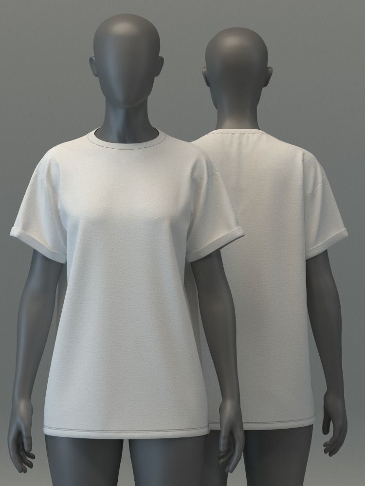  Oversized Tee 3D model_2